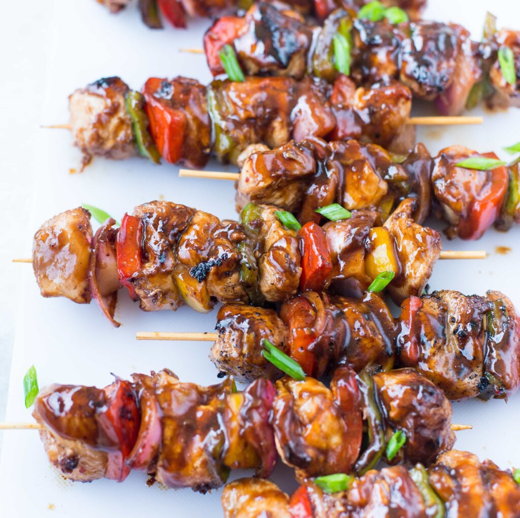 grilled chicken skewers with a flavourful marinade