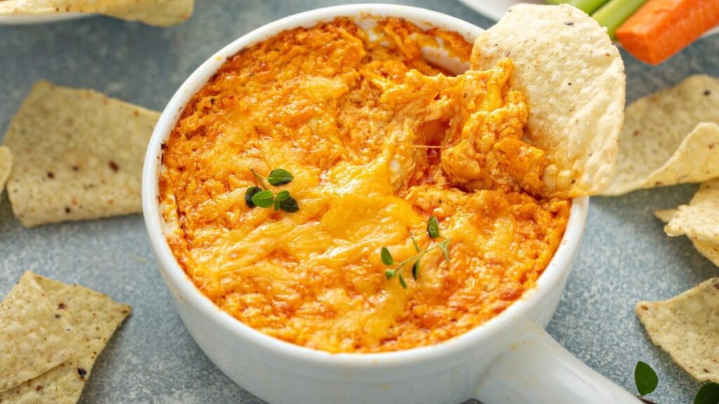 kick off your super bowl party with mouth watering buffalo chicken dip