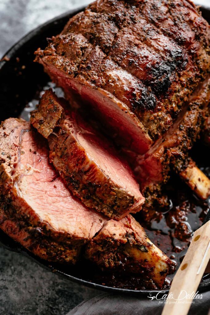 the perfect christmas dinner roasted prime rib with garlic herb butter