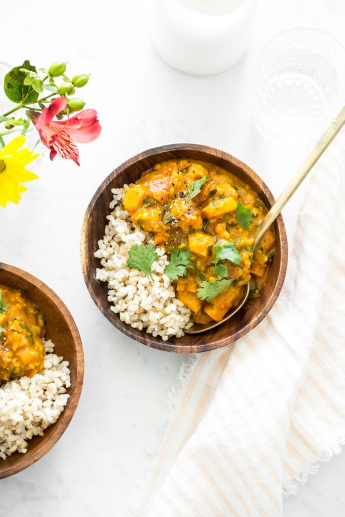 vegan sweet potato curry recipe for a cozy night in