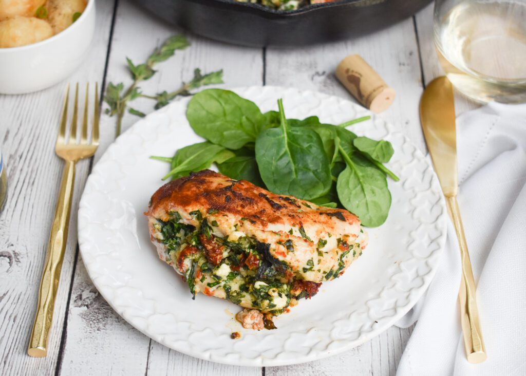 gluten free gourmet spinach and feta stuffed chicken breast recipe