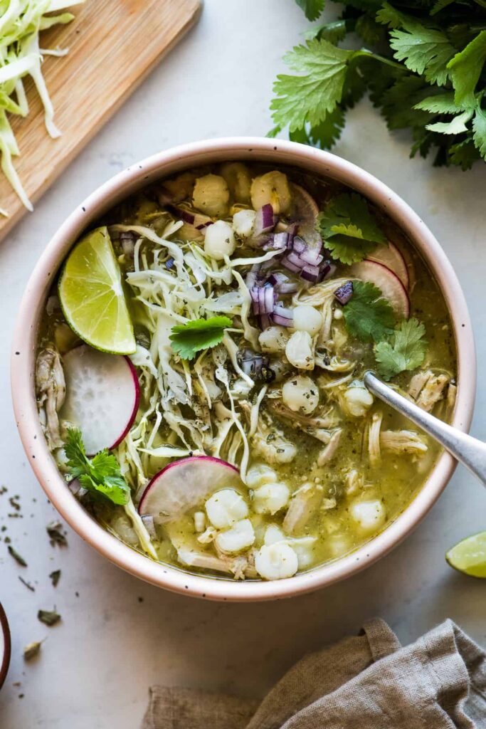 a bowl of posole a christmas tradition in mexican homes
