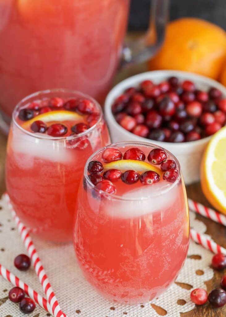 raise a toast to the holidays with a festive cranberry punch