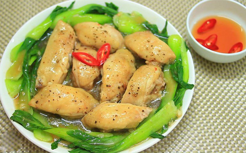 Steamed Chicken with Bok Choy