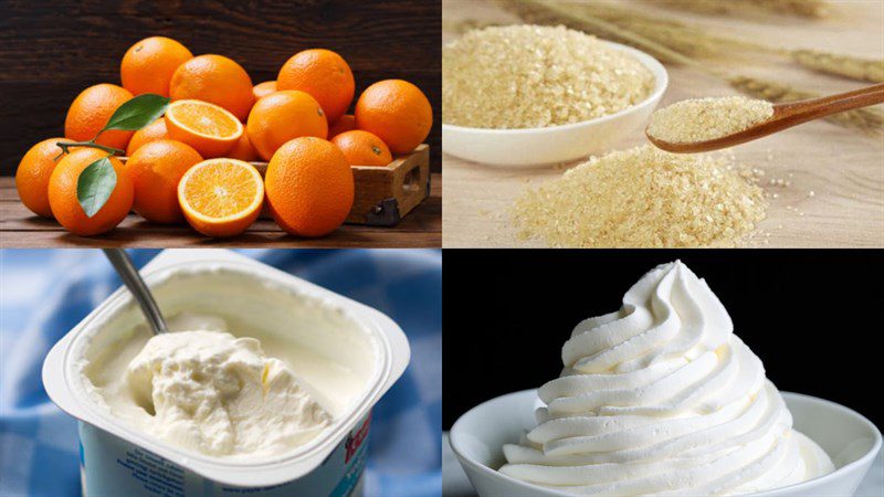 Ingredients for Orange Mousse and Yogurt