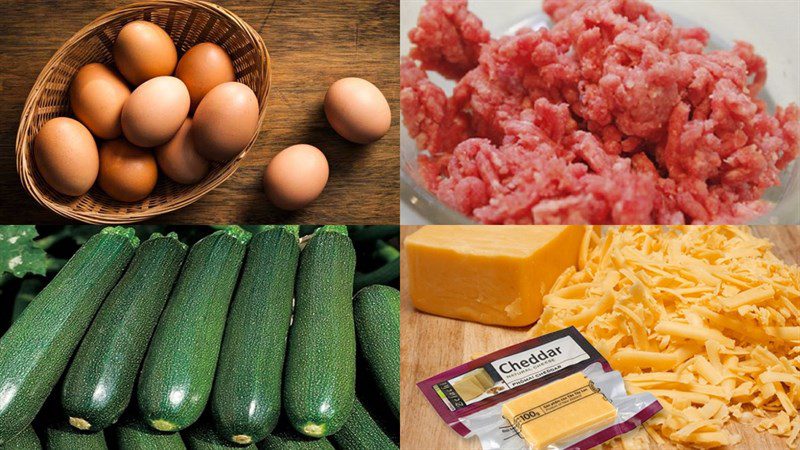 Ingredients for beef cheese omelet