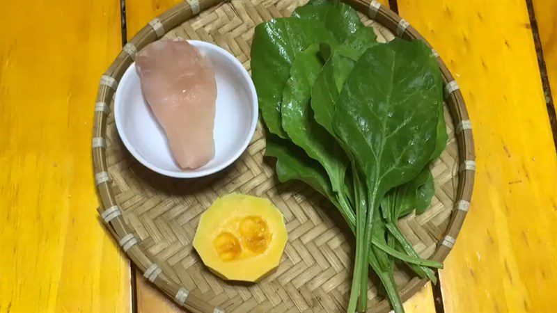 Ingredients for dish 3 ways to cook snakehead fish porridge with pumpkin