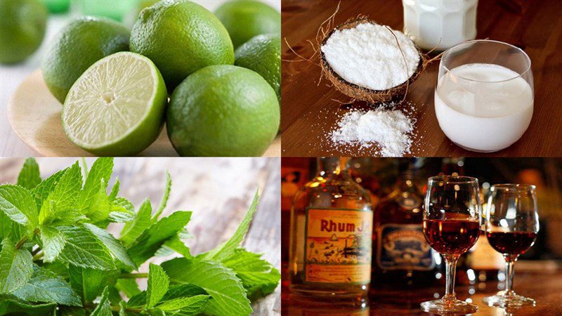 Ingredients for 4 mojito recipes