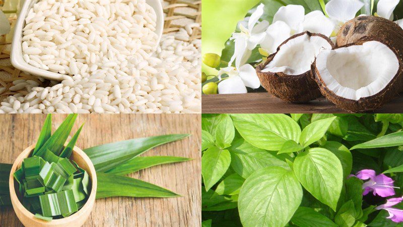 Ingredients for two-layer sticky rice dish