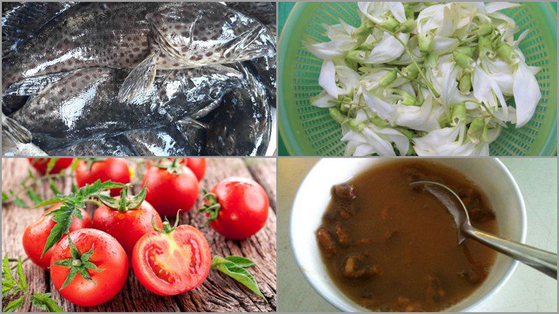 Ingredients for the dish 3 ways to make grouper cooked with sour soup