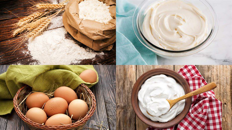 Ingredients for baked yogurt cheesecake