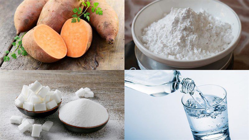 Ingredients for fried sweet potato cake