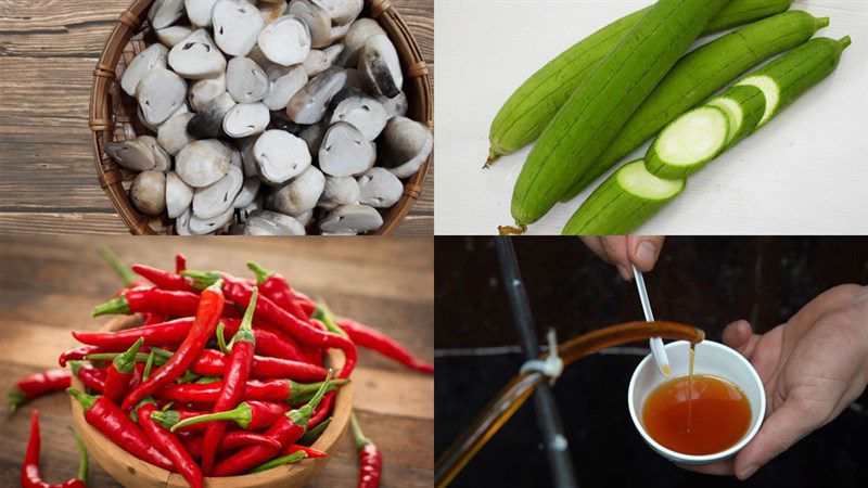 Ingredients for stir-fried straw mushroom with vegetables