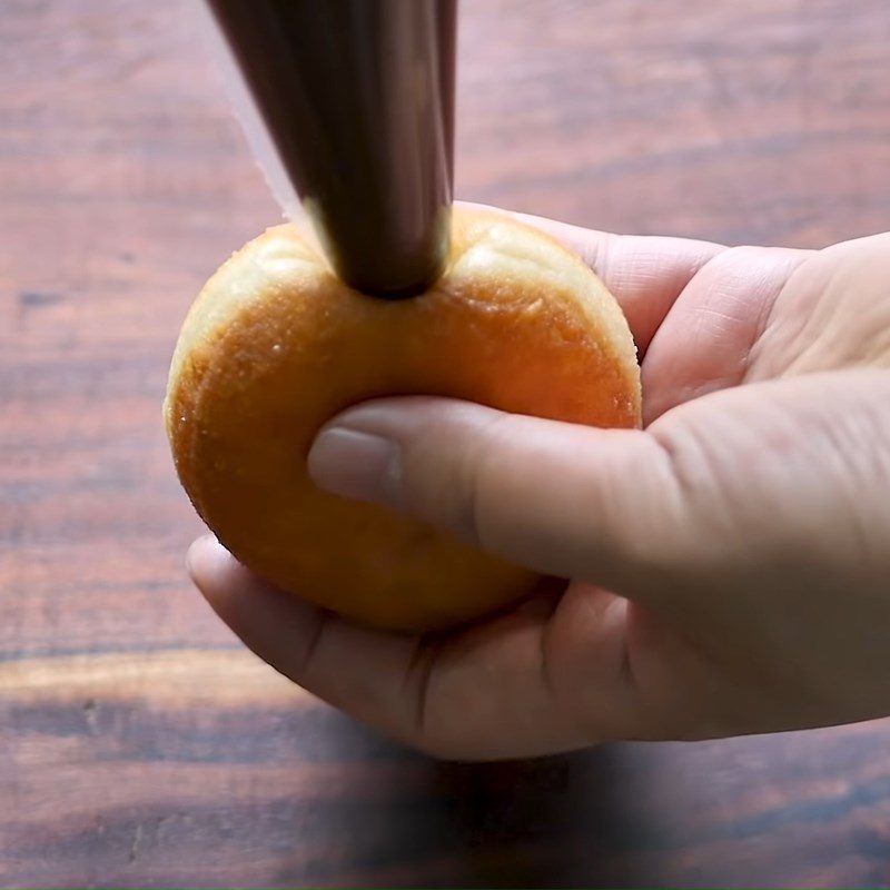 Step 5 Fill with filling and coat with sugar Chocolate Nutella stuffed donuts