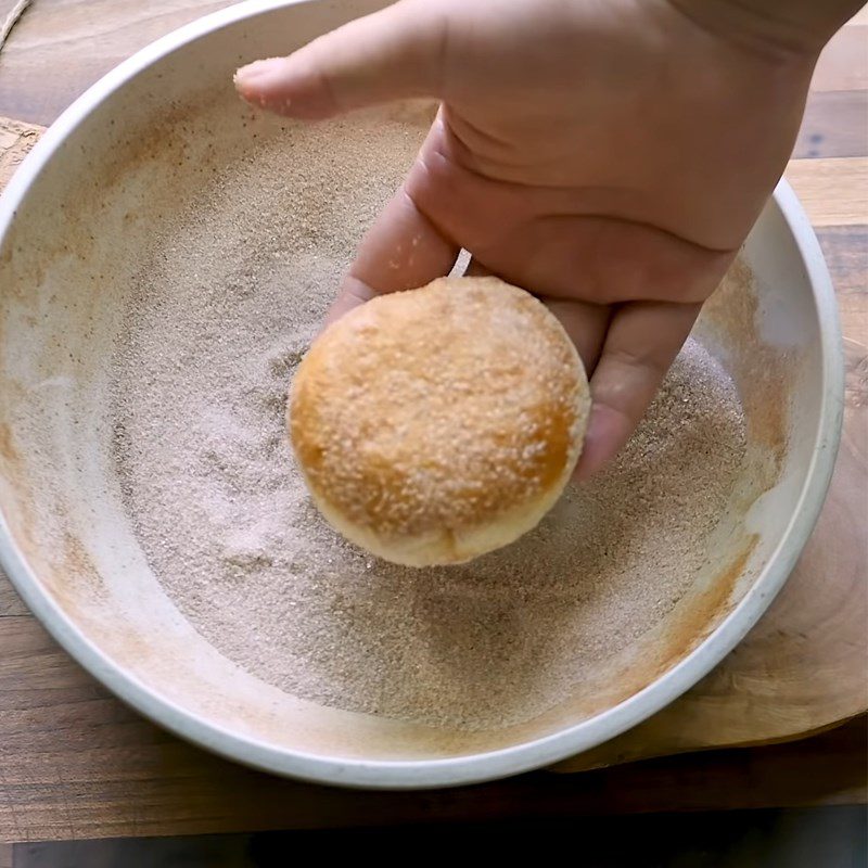 Step 5 Fill with filling and coat with sugar Chocolate Nutella stuffed donuts