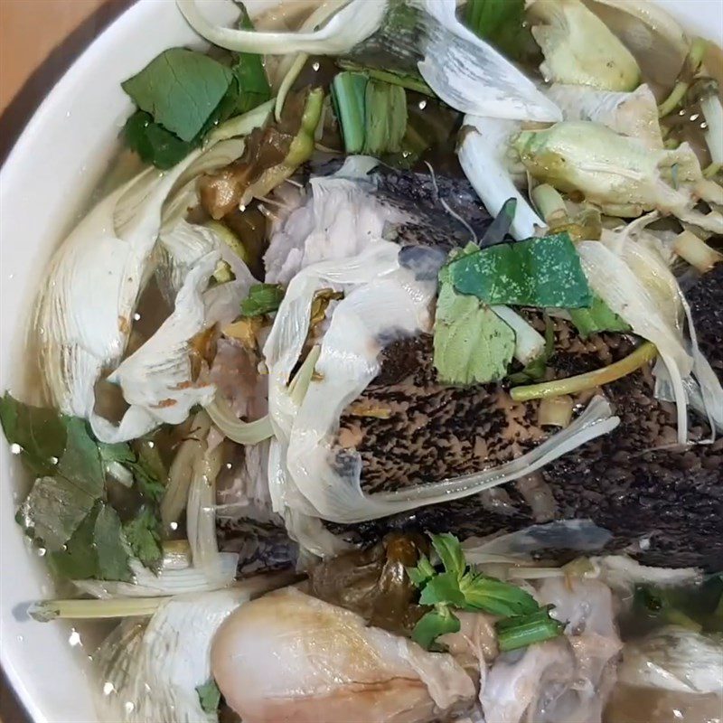 Step 4 Final product Grouper fish soup with bamboo flowers