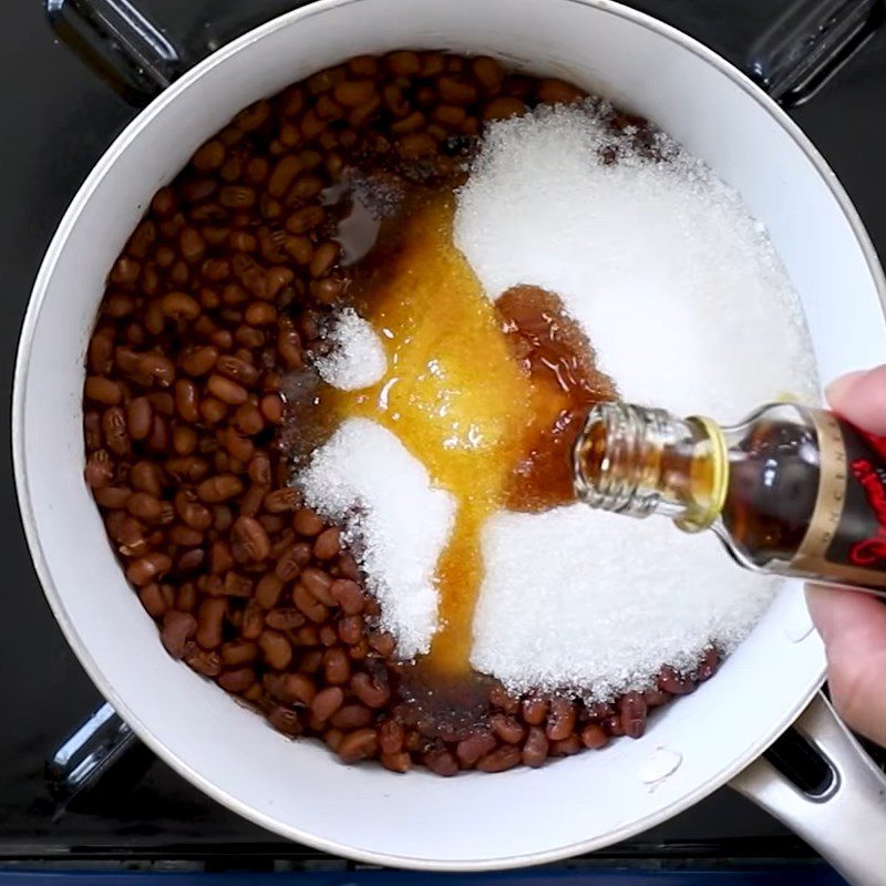 Step 6 Making red beans with honey syrup Bingsu Matcha green tea red beans