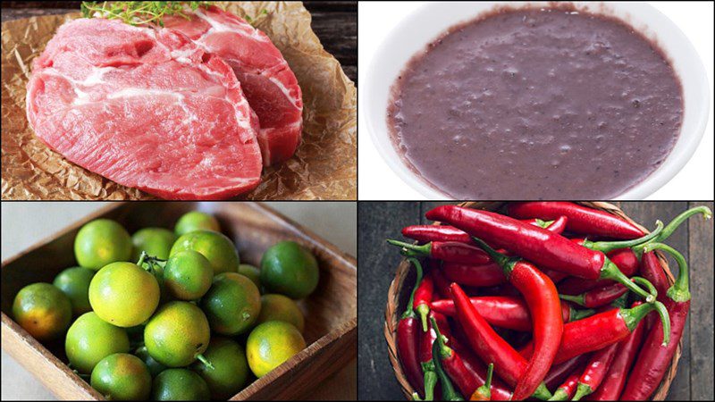 Ingredients for the dish 2 ways to make steamed pork with shrimp paste