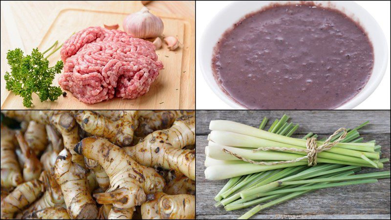 Ingredients for the dish 2 ways to make minced meat with shrimp paste