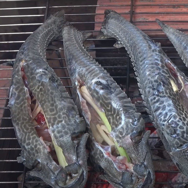 Step 3 Grilling the fish Grilled Snakehead Fish with Satay using air fryer