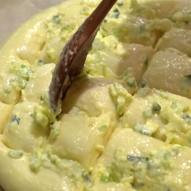 Step 4 Spread garlic butter and sprinkle cheese Garlic bread with cheese