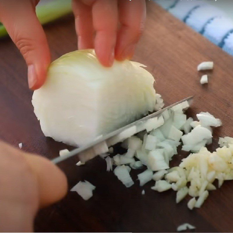 Step 3 Prepare other ingredients Korean seafood kimchi fried rice