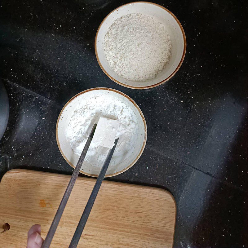 Step 1 Prepare the tofu Salted fried tofu