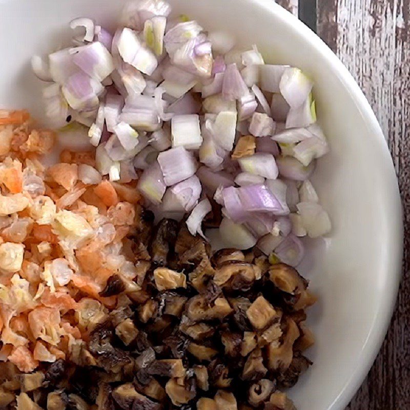 Step 1 Prepare ingredients for savory turnip cake