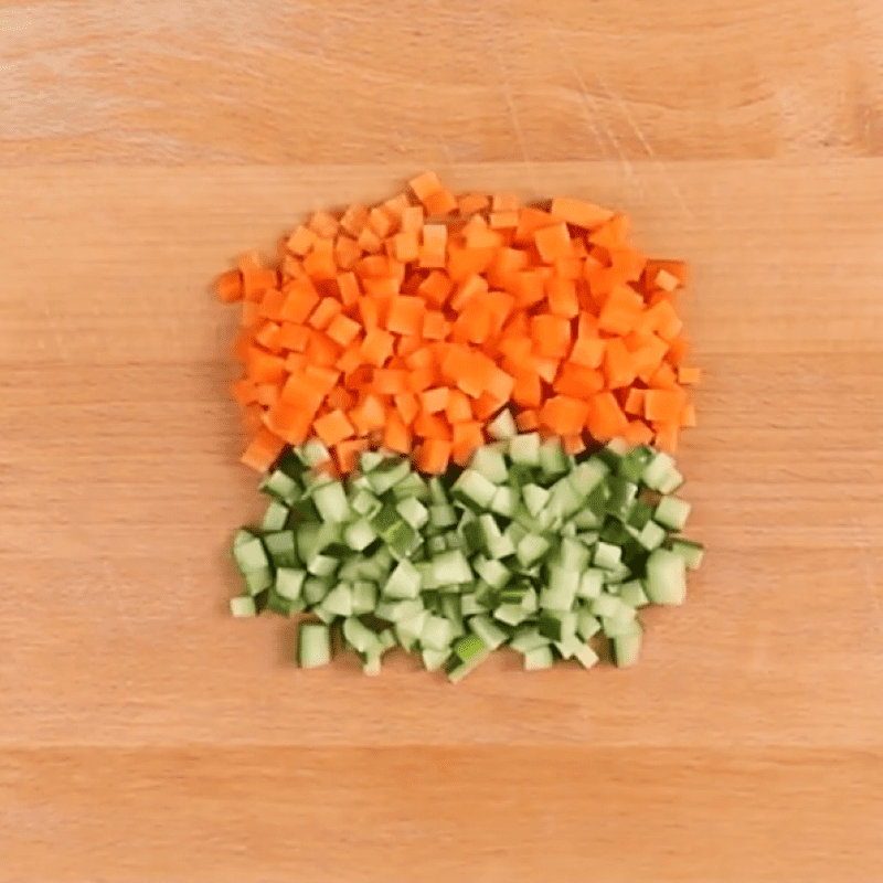 Step 1 Prepare the vegetables for Vegetarian Vegetable Spring Rolls