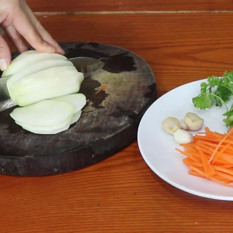 Step 1 Prepare the Vegetables for Stir-Fried Kohlrabi with Carrots