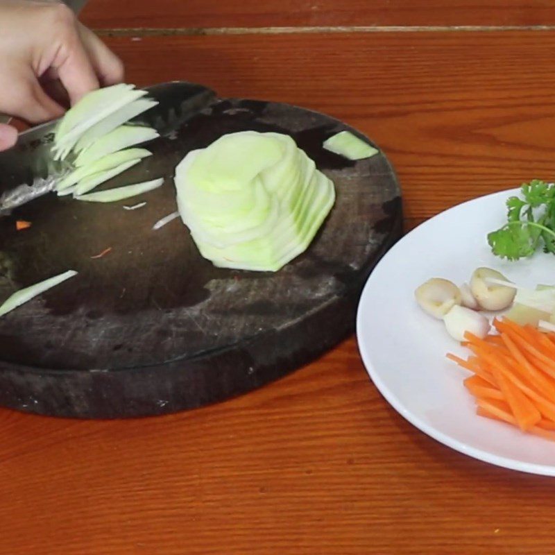 Step 1 Prepare the Vegetables for Stir-Fried Kohlrabi with Carrots