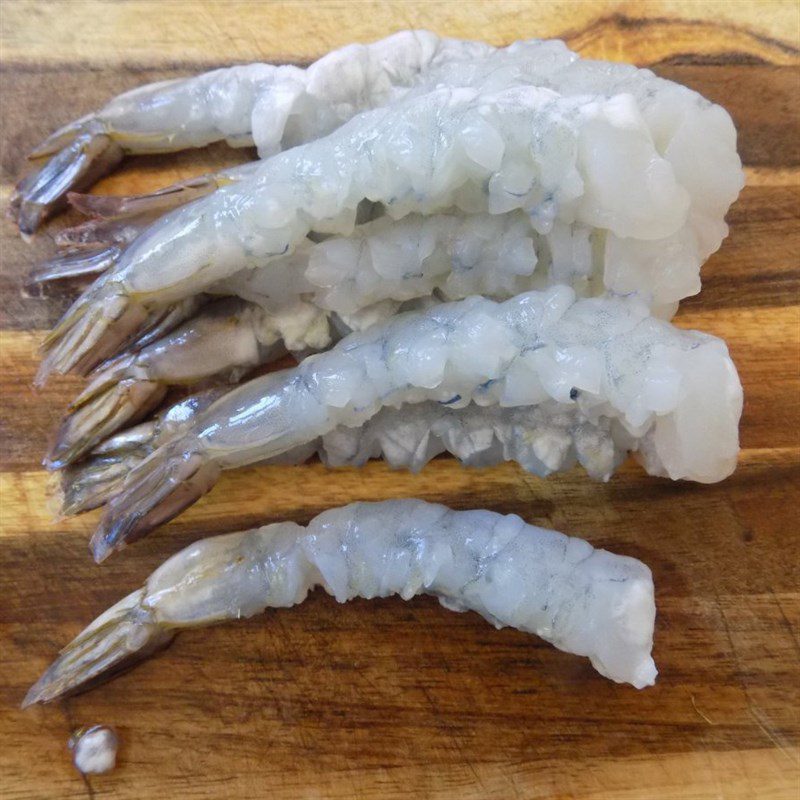 Step 1 Prep shrimp Singapore Fried Noodles