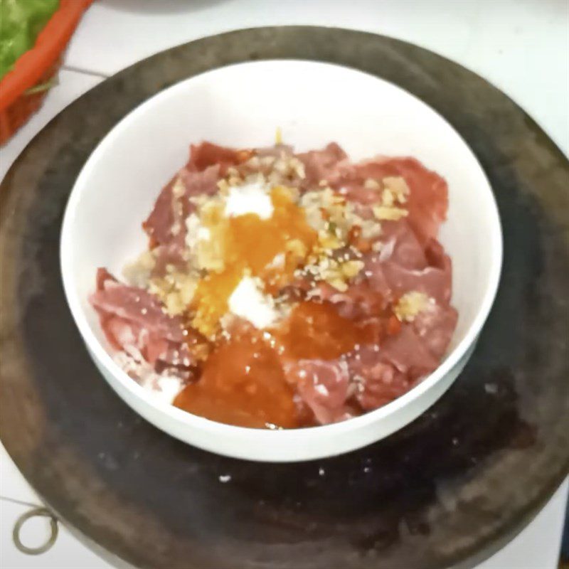 Step 1 Preparation and marinating the meat Stir-fried Deer Meat with Betel Leaves