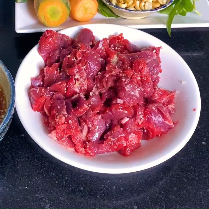 Step 1 Prepare and marinate the beef for Colorful Beef Salad