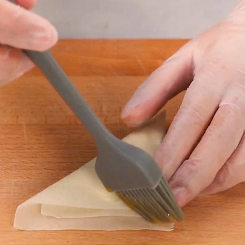 Step 4 Forming the spring rolls Vegetarian vegetable cheese spring rolls