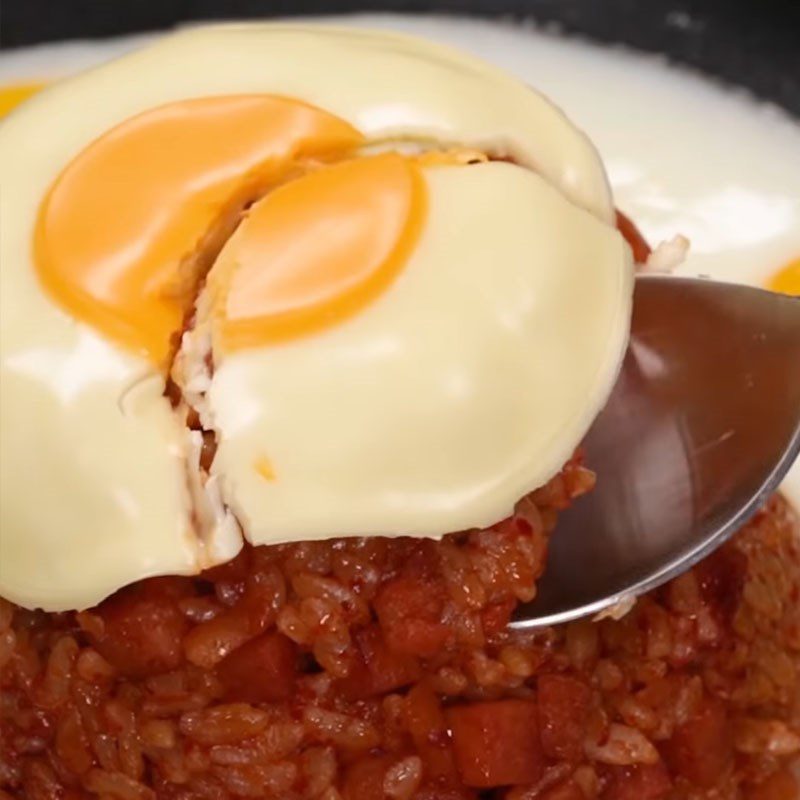 Step 4 Final product Kimchi Fried Rice with Quail Eggs