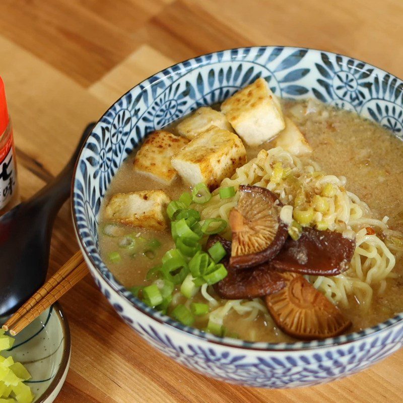 Step 6 Final product of vegetarian miso ramen