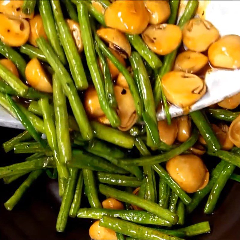 Step 3 Final Product Stir-fried Straw Mushrooms with Long Beans