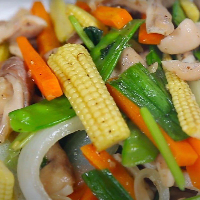 Step 3 Final product Stir-fried pig's stomach with mixed vegetables