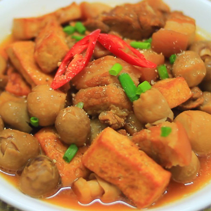 Step 5 Final Product Braised straw mushrooms and tofu