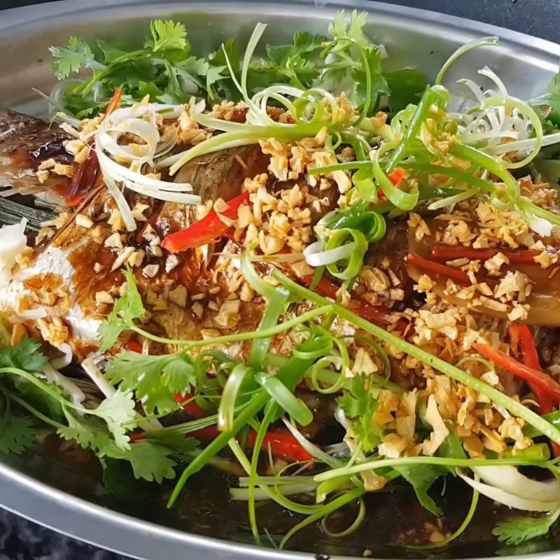 Step 5 Garnishing and Finishing Soy Sauce Steamed Fish