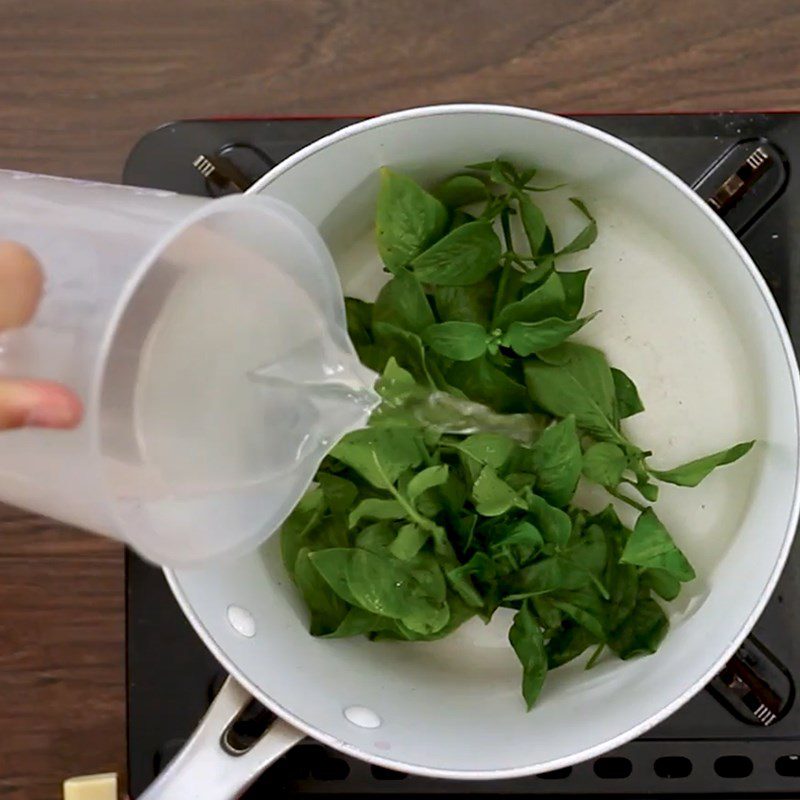 Step 2 Mixing the purple mixture Taro cake steamed with coconut milk