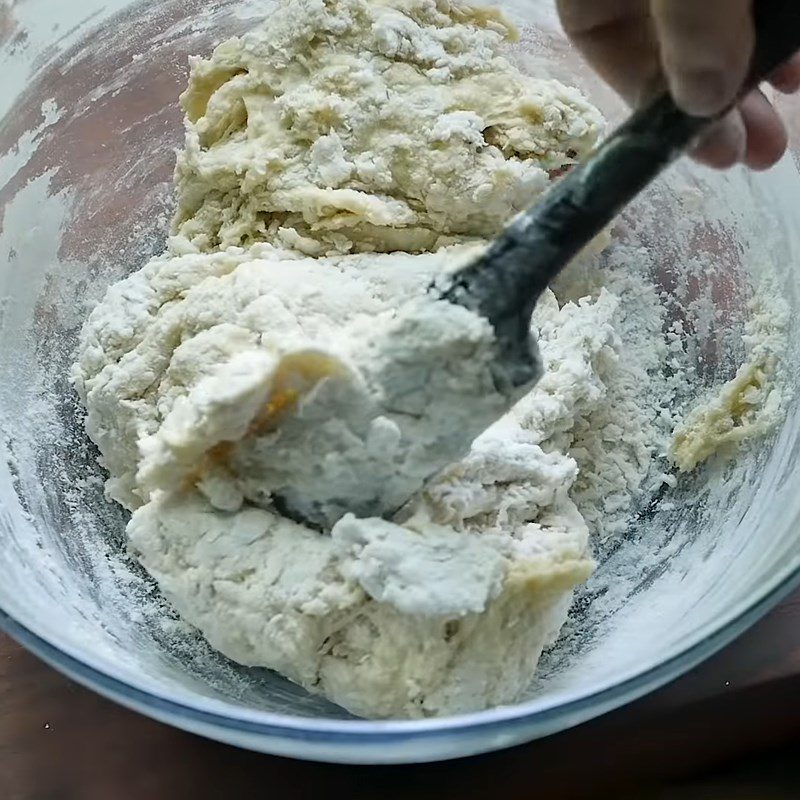 Step 1 Mix the dough for chocolate Nutella stuffed fried donuts