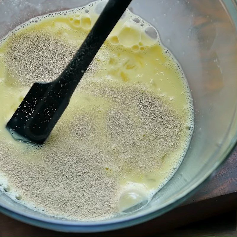 Step 1 Mix the dough for chocolate Nutella stuffed fried donuts