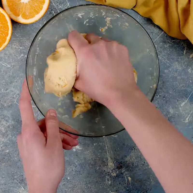 Step 2 Mix the dough with the orange zest mixture Orange jam-filled cookies