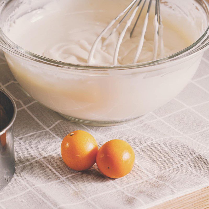 Step 3 Mixing Cheese Cream Kumquat Cheesecake