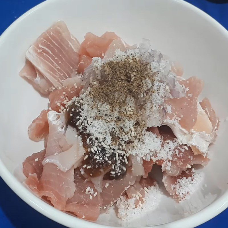 Step 2 Marinate the fish Fried stingray