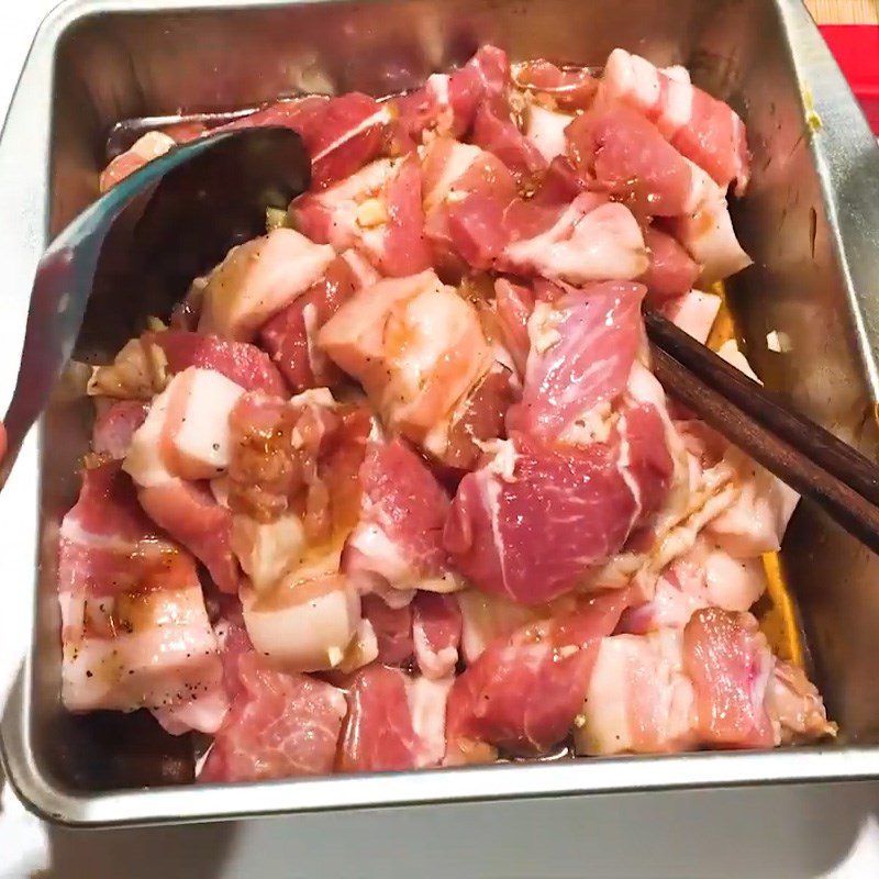 Step 2 Marinate the pork Braised pork with coconut milk