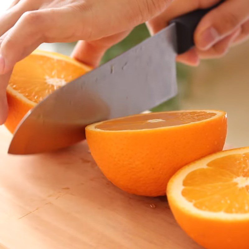 Step 1 Squeeze orange juice for Orange Mousse