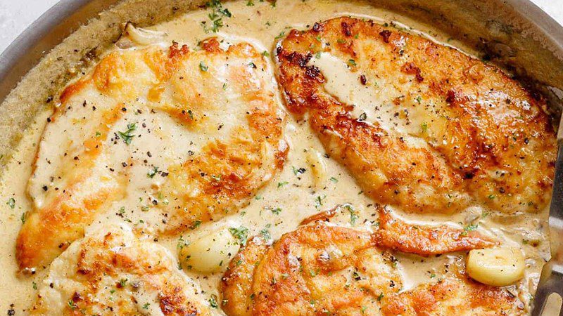 Chicken breast fried with cheese